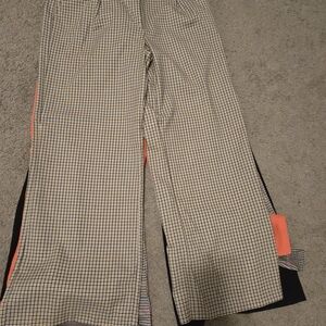 Checkered Wide-Leg Pants